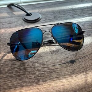 Oakley Elmont L Aviator Sunglasses- Silver Frame & Blue Lenses